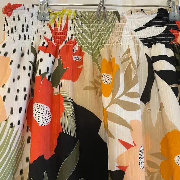 Loft Tropical Smocked Skirt size XL - Picture 3 of 12